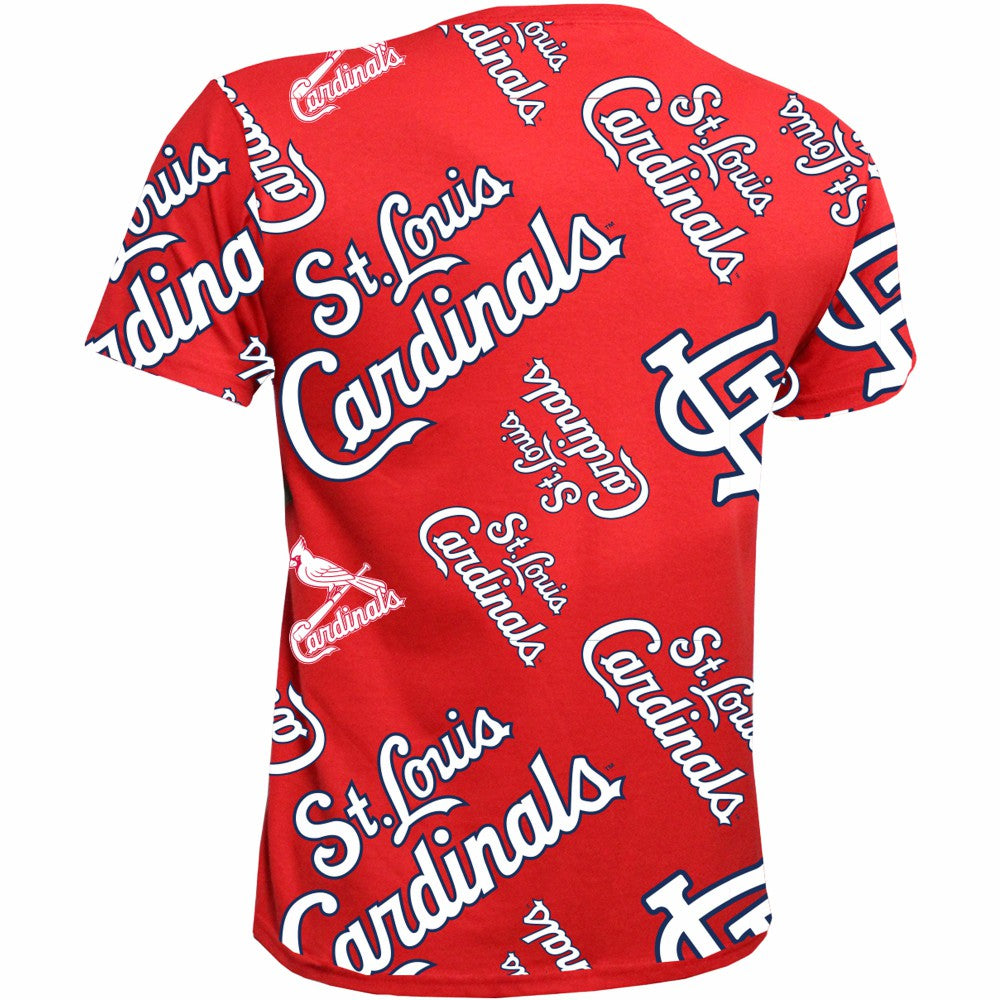 St. Louis Cardinals Stitches Youth Allover Team T-Shirt Red