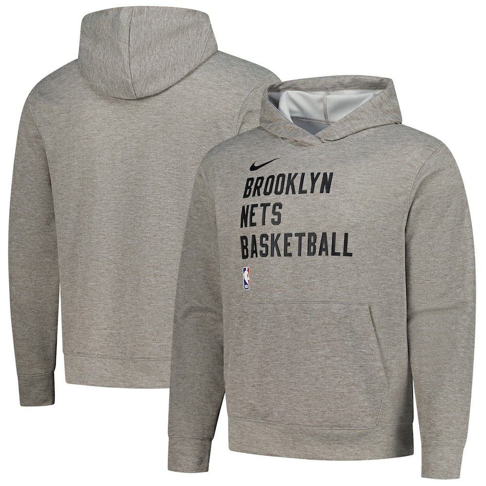 Brooklyn Nets Unisex 2023/24 Performance Spotlight On-Court Practice Pullover Hoodie - Heather Gray for sale