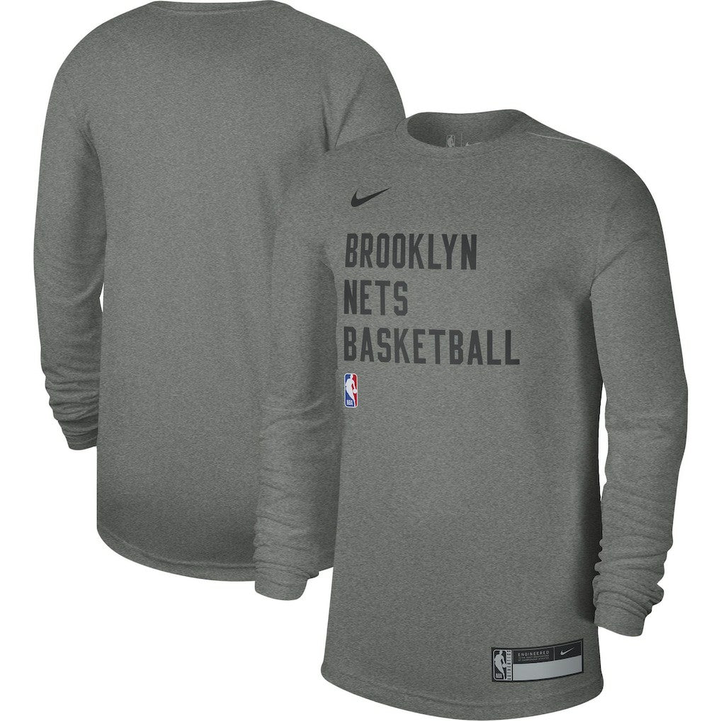 Brooklyn Nets Unisex 2023/24 Legend On-Court Practice Long Sleeve T-Shirt - Heather Gray on sale