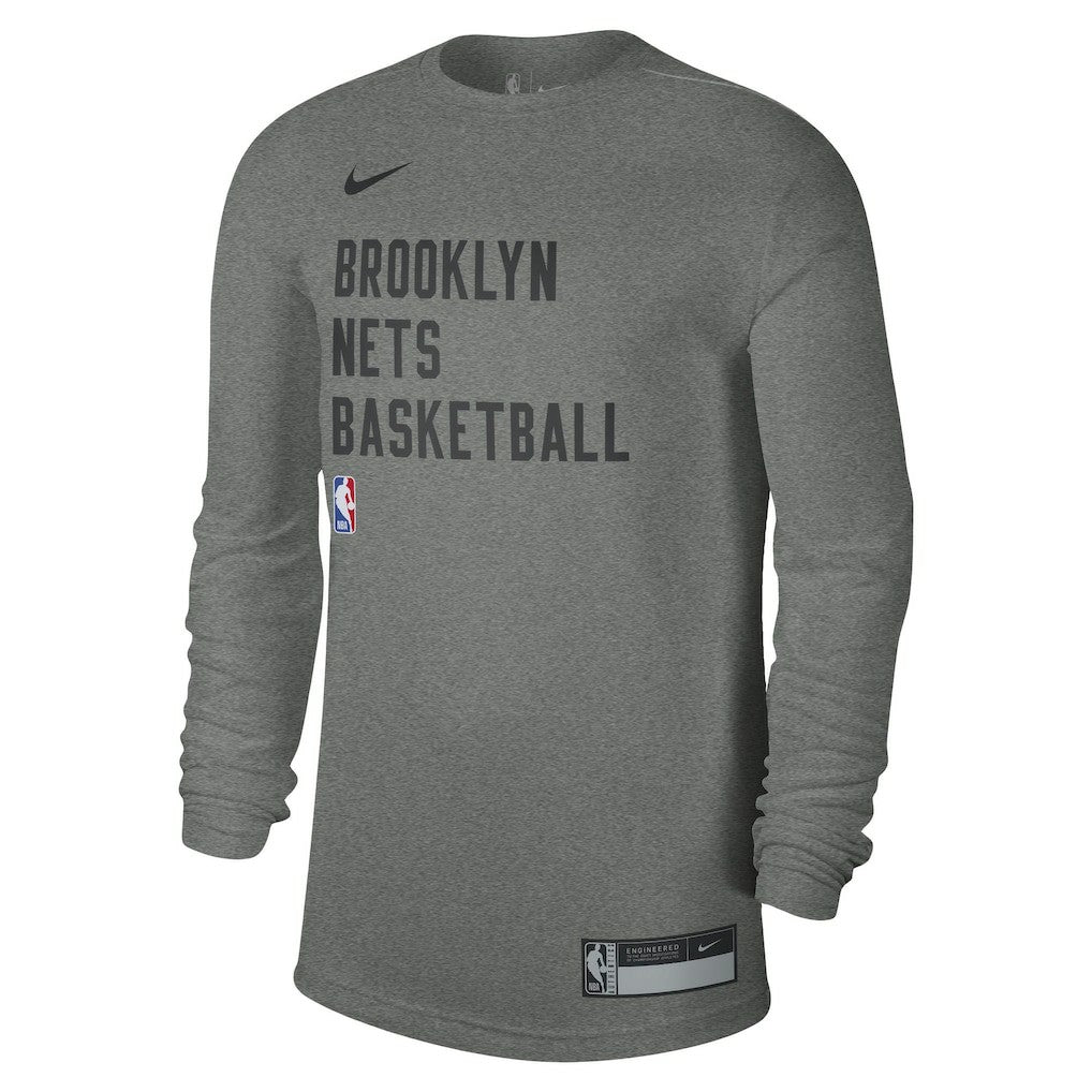 Brooklyn Nets Unisex 2023/24 Legend On-Court Practice Long Sleeve T-Shirt - Heather Gray on sale