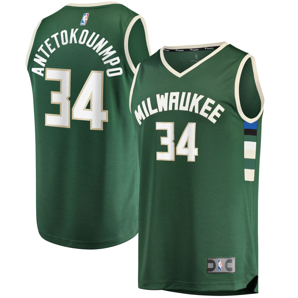 Giannis Antetokounmpo Milwaukee Bucks Big & Tall Fast Break Player Jersey - Hunter Green - Icon Edition online