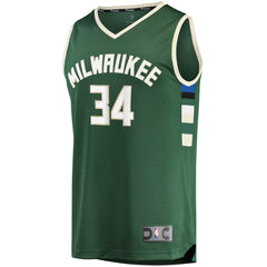 Giannis Antetokounmpo Milwaukee Bucks Big & Tall Fast Break Player Jersey - Hunter Green - Icon Edition online