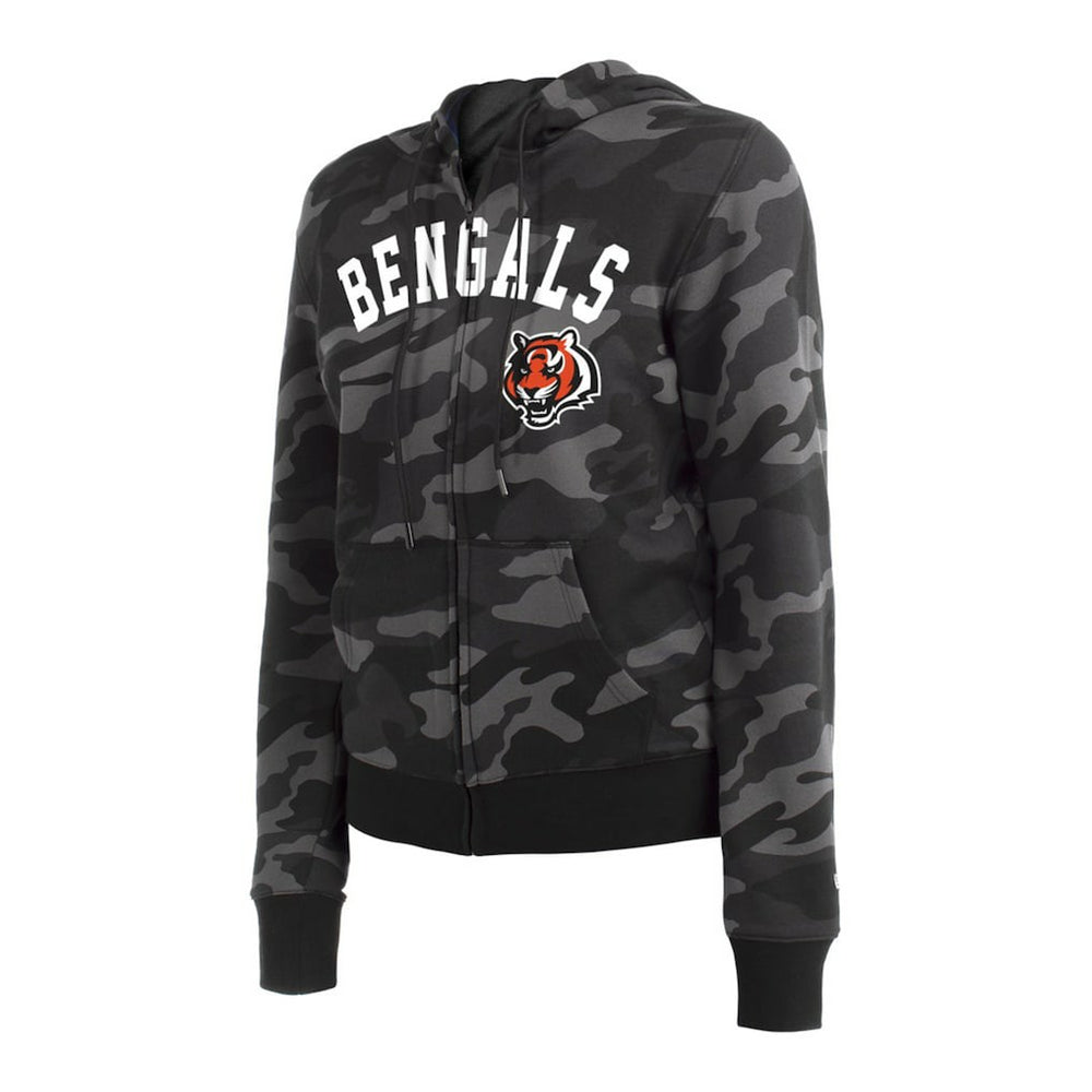 Cincinnati Bengals New Era Women's Camo Full-Zip Hoodie - Black outlet