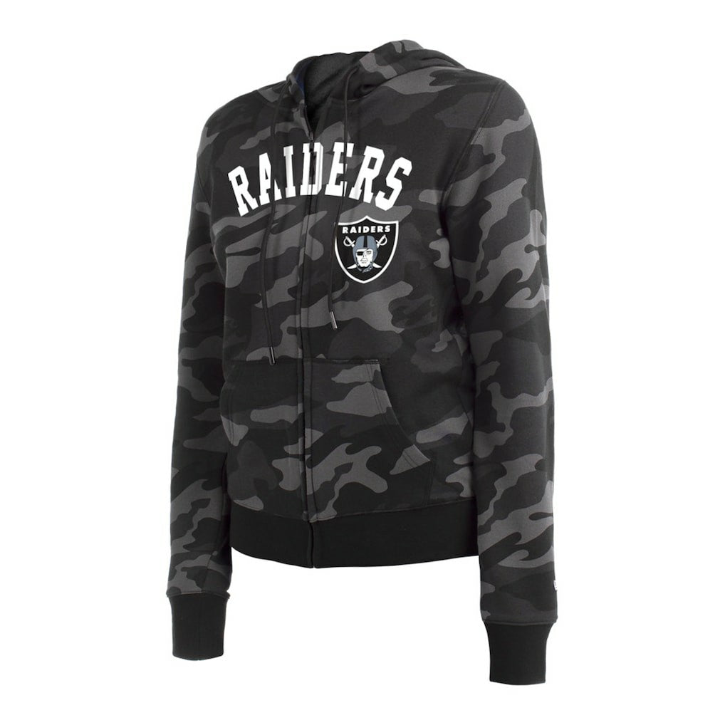 Las Vegas Raiders New Era Women's Camo Full-Zip Hoodie - Black for sale