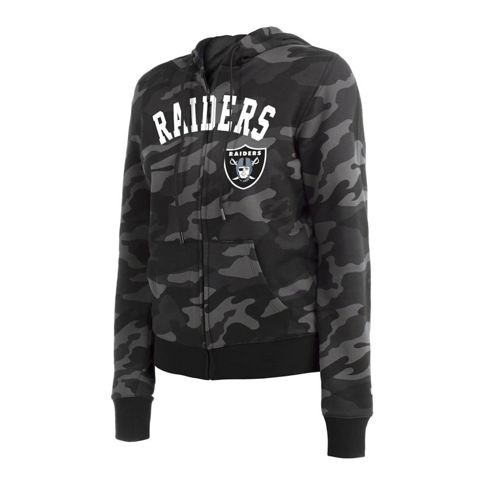 Las Vegas Raiders New Era Women's Camo Full-Zip Hoodie - Black for sale