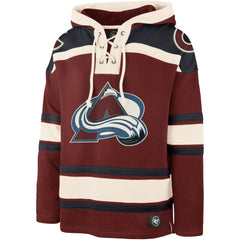 Cale Makar Colorado Avalanche '47 Player Name & Number Lacer Pullover Hoodie - Burgundy Hoodies