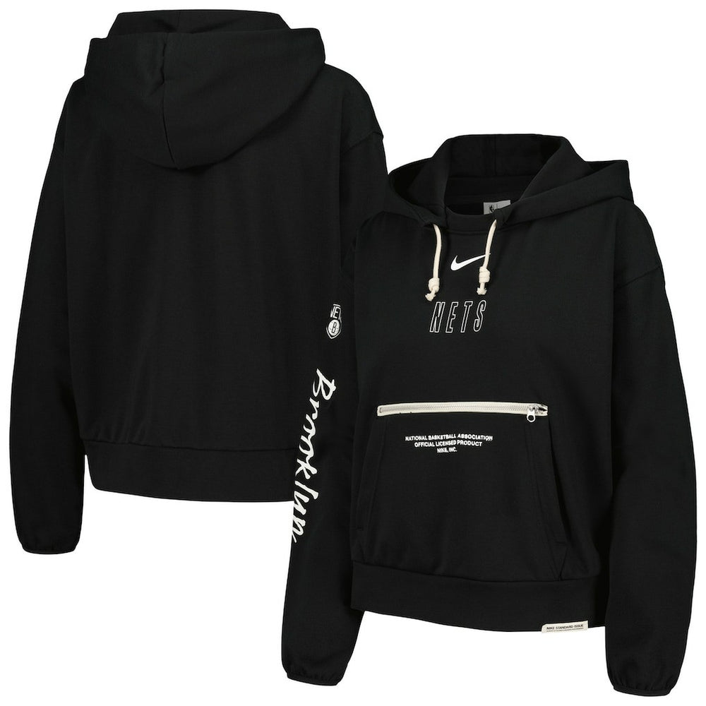 Brooklyn Nets Women's Courtside Standard Issue Performance Pullover Hoodie - Black outlet
