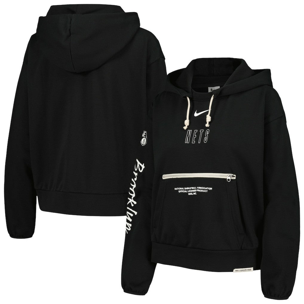 Brooklyn Nets Women's Courtside Standard Issue Performance Pullover Hoodie - Black outlet