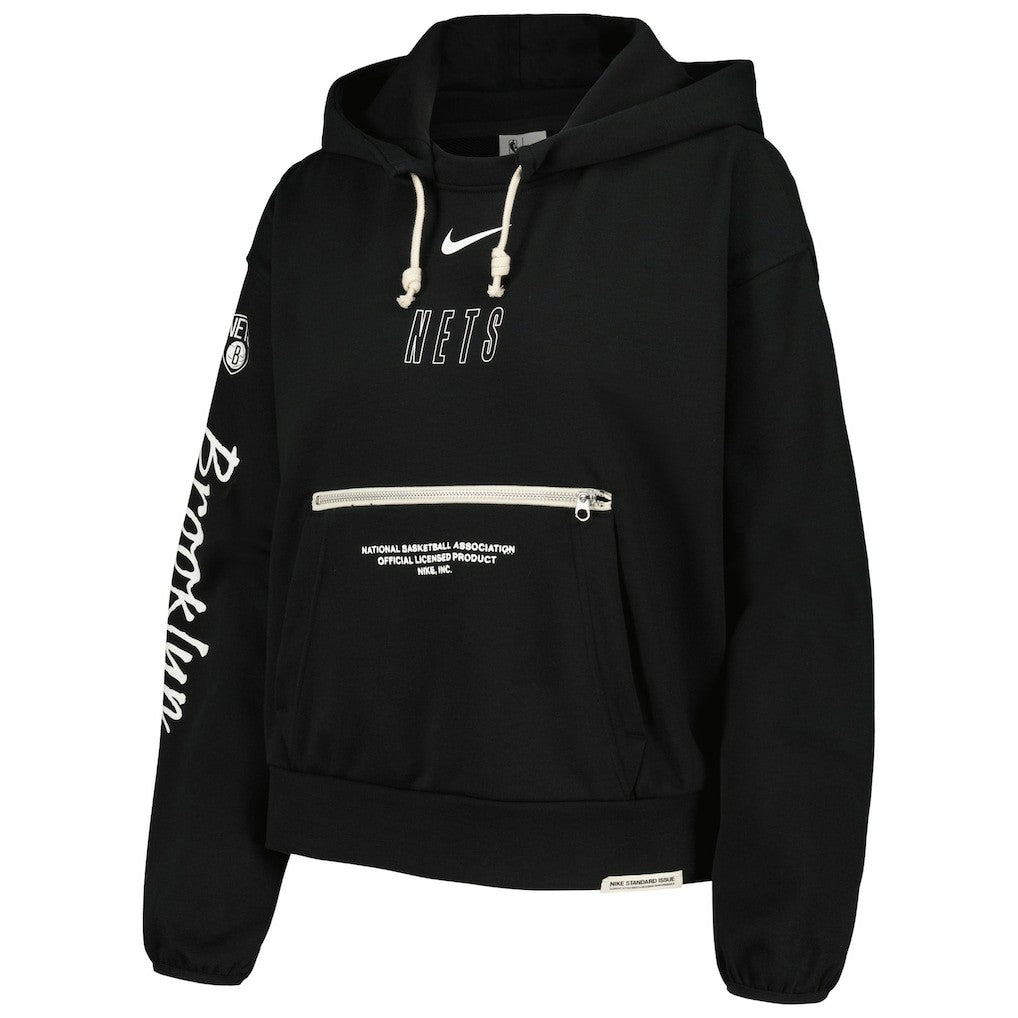 Brooklyn Nets Women's Courtside Standard Issue Performance Pullover Hoodie - Black outlet