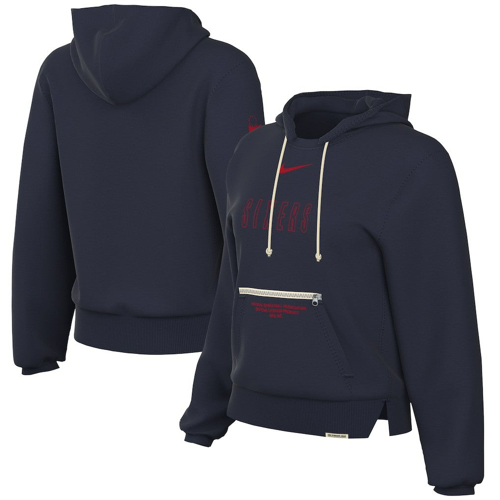 Philadelphia 76ers Women's Courtside Standard Issue Performance Pullover Hoodie - Navy outlet