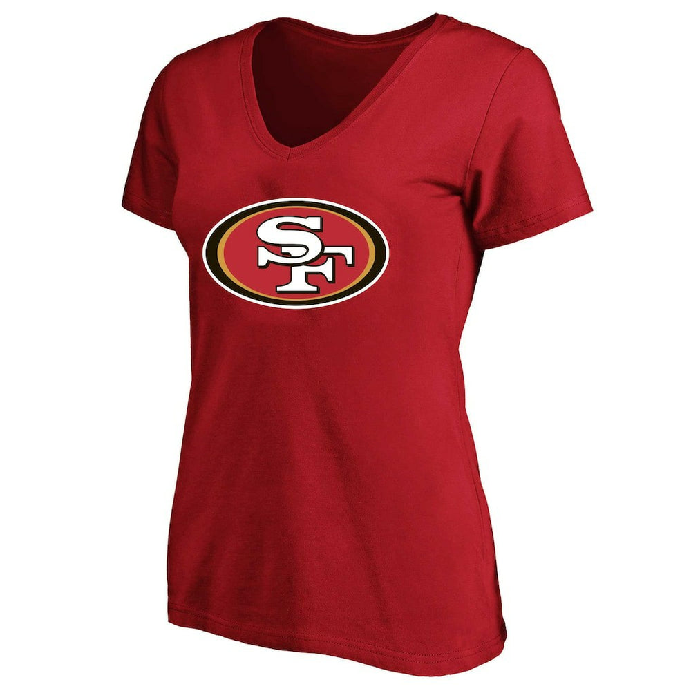 Christian McCaffrey San Francisco 49ers Women's Plus Size Fair Catch Name & Number Scoop Neck T-Shirt - Scarlet for sale