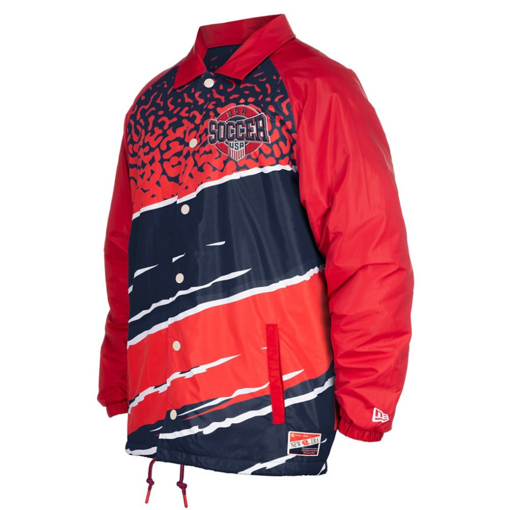 USMNT 5th & Ocean by New Era Throwback Coaches Raglan Full-Snap Jacket - Navy online