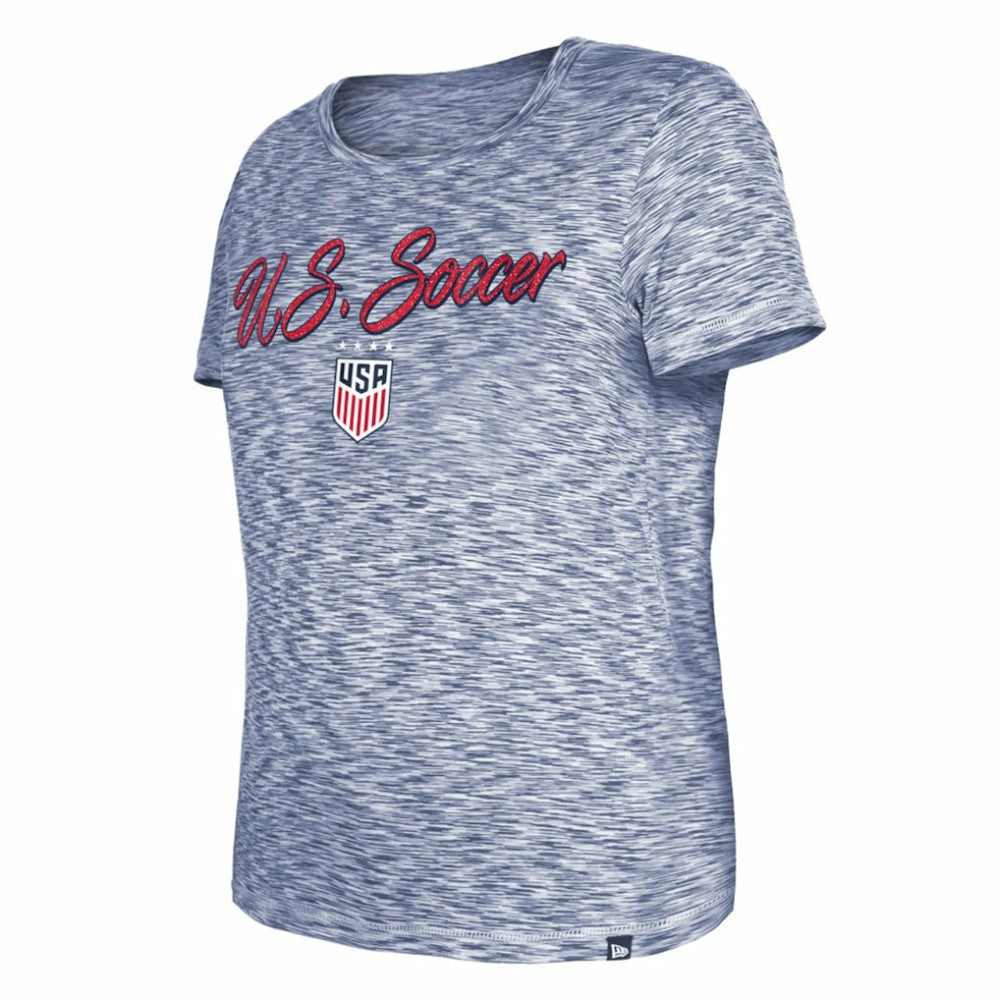 USWNT 5th & Ocean by New Era Women's Active Space Dye Jersey T-Shirt - Navy for sale