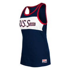 USWNT 5th & Ocean by New Era Women's Throwback Jersey Racer Tank Top - Navy sale