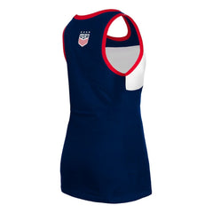 USWNT 5th & Ocean by New Era Women's Throwback Jersey Racer Tank Top - Navy sale