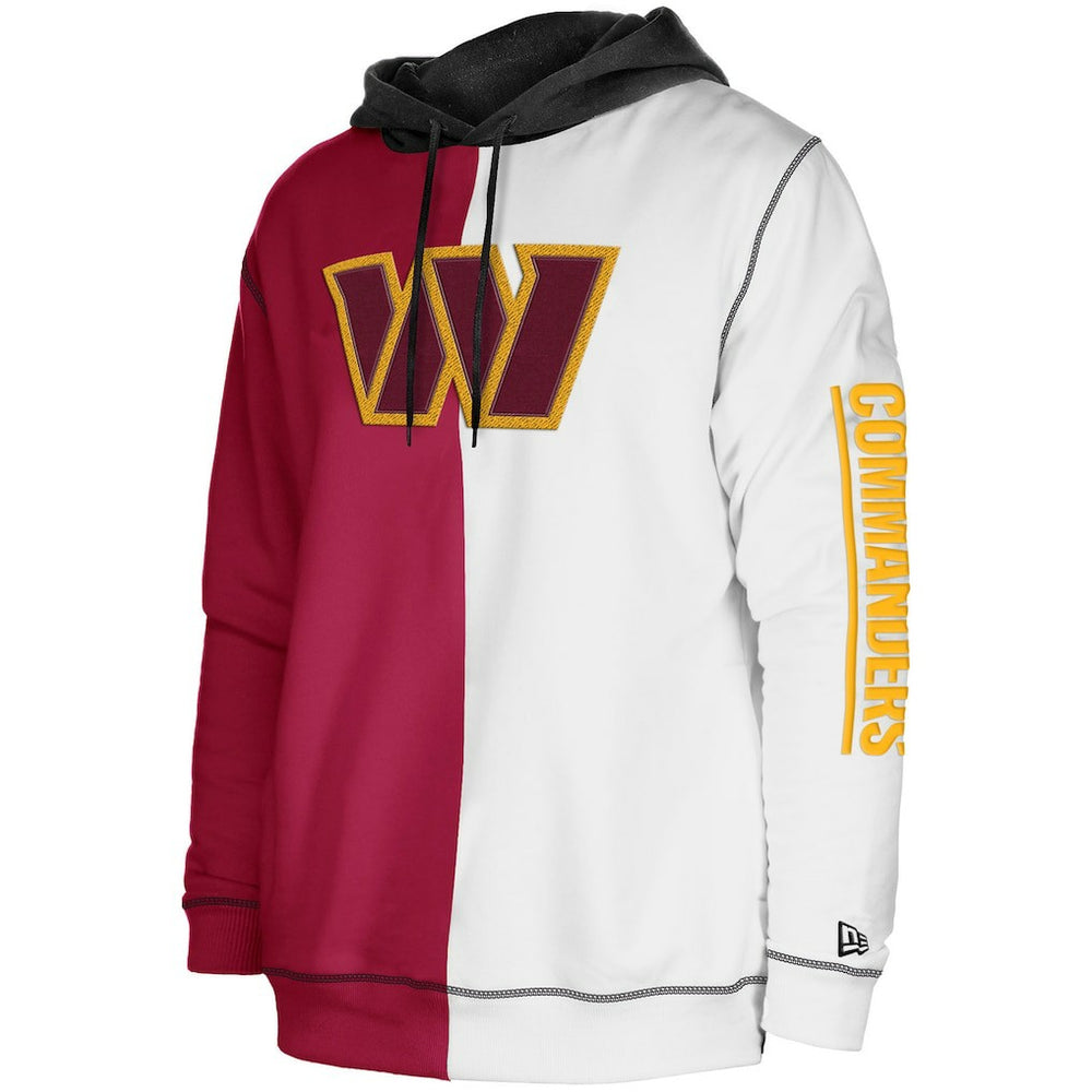 Washington Commanders New Era Third Down Split Raglan Pullover Hoodie - Burgundy/White discount