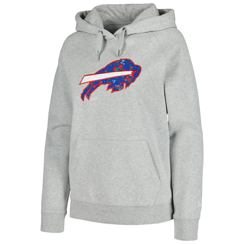 Buffalo Bills New Era Women's Floral Raglan Pullover Hoodie - Gray for sale