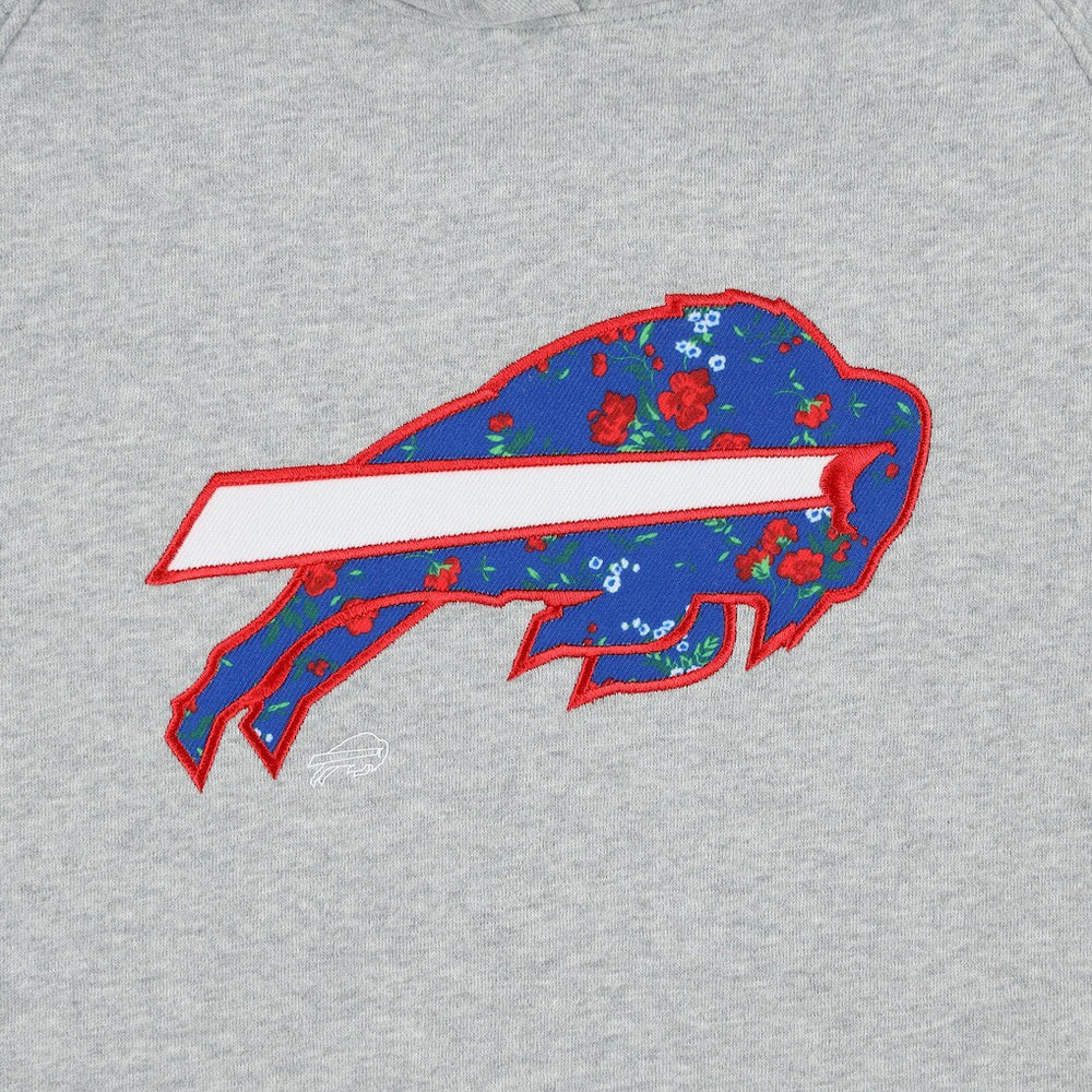 Buffalo Bills New Era Women's Floral Raglan Pullover Hoodie - Gray for sale