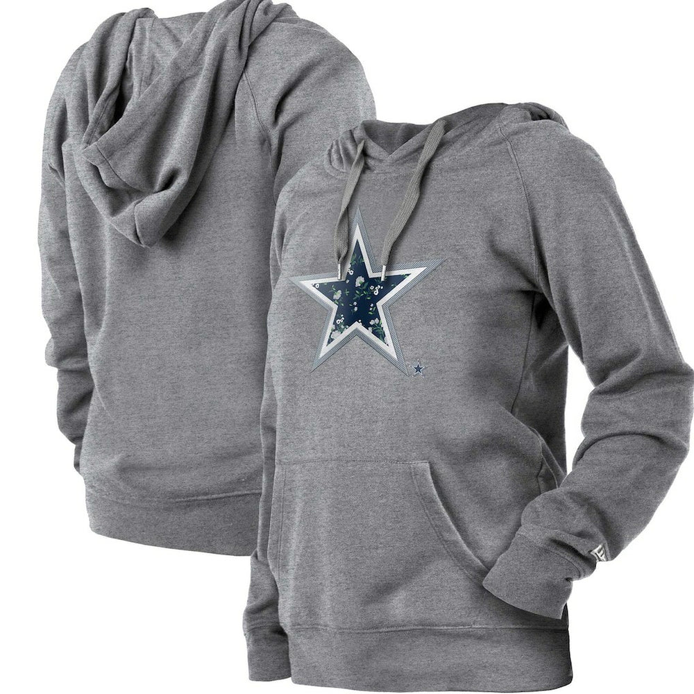 Dallas Cowboys New Era Women's Floral Raglan Pullover Hoodie - Gray sale