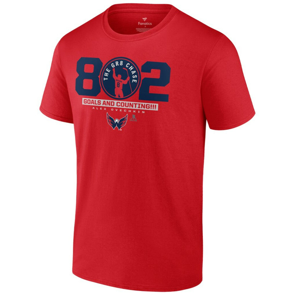 Alexander Ovechkin Washington Capitals Fanatics The Gr8 Chase T-Shirt - Red T-shirts