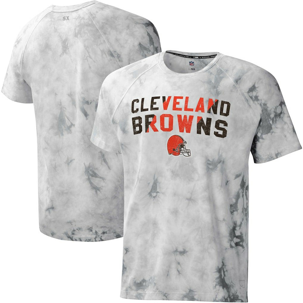 Cleveland Browns MSX by Michael Strahan Resolution Tie-Dye Raglan T-Shirt - Gray online