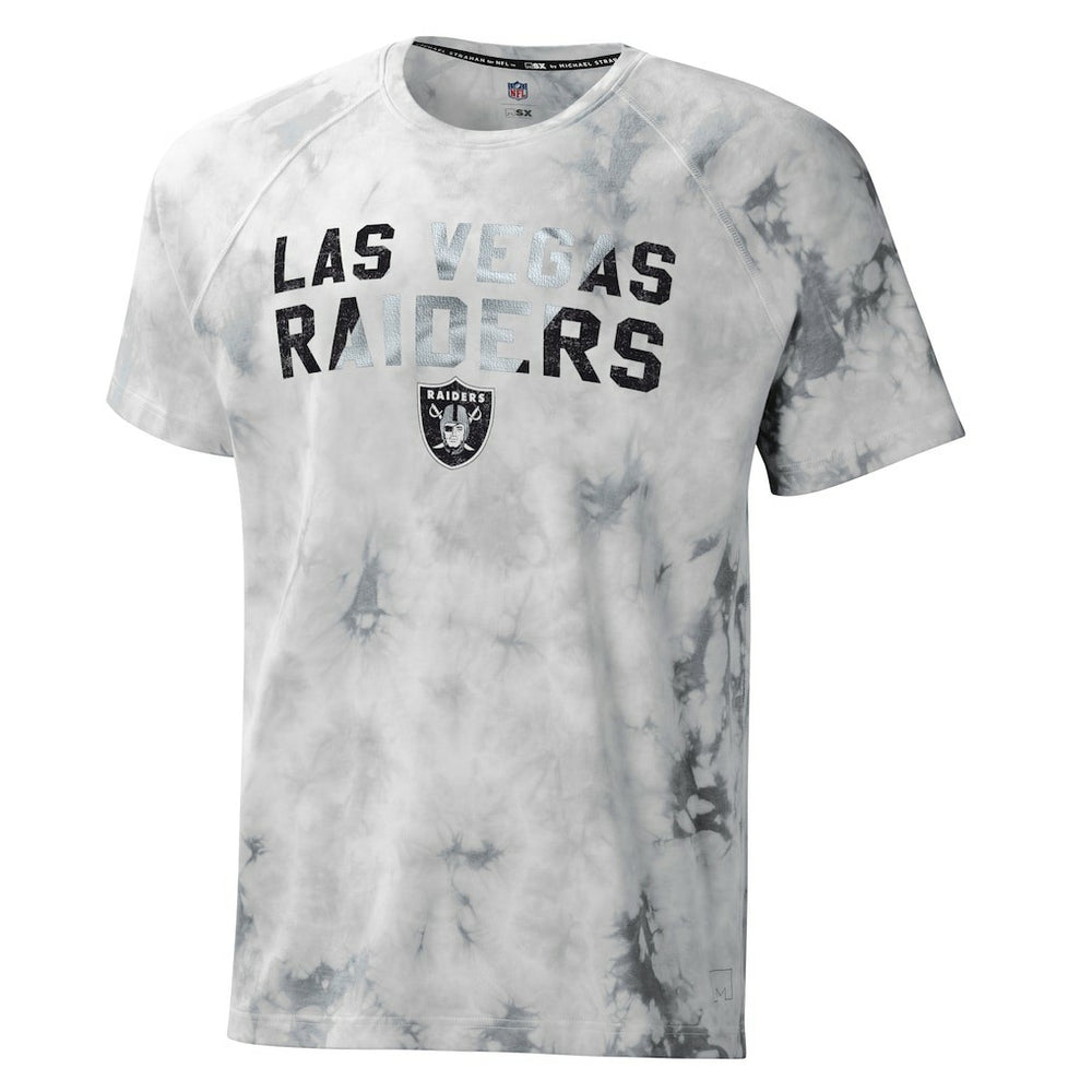 Las Vegas Raiders MSX by Michael Strahan Resolution Tie-Dye Raglan T-Shirt - Gray cheap