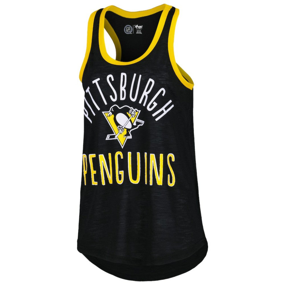 Pittsburgh Penguins G-III 4Her by Carl Banks Women's First Base Racerback Scoop Neck Tank Top - Black Tank Top
