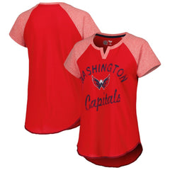 Washington Capitals Starter Women's Grand Slam Raglan Notch Neck T-Shirt - Red T-shirts