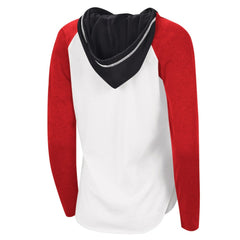 Chicago Blackhawks G-III 4Her by Carl Banks Women's MVP Raglan Lightweight Hooded T-Shirt - White/Heather Red T-shirts