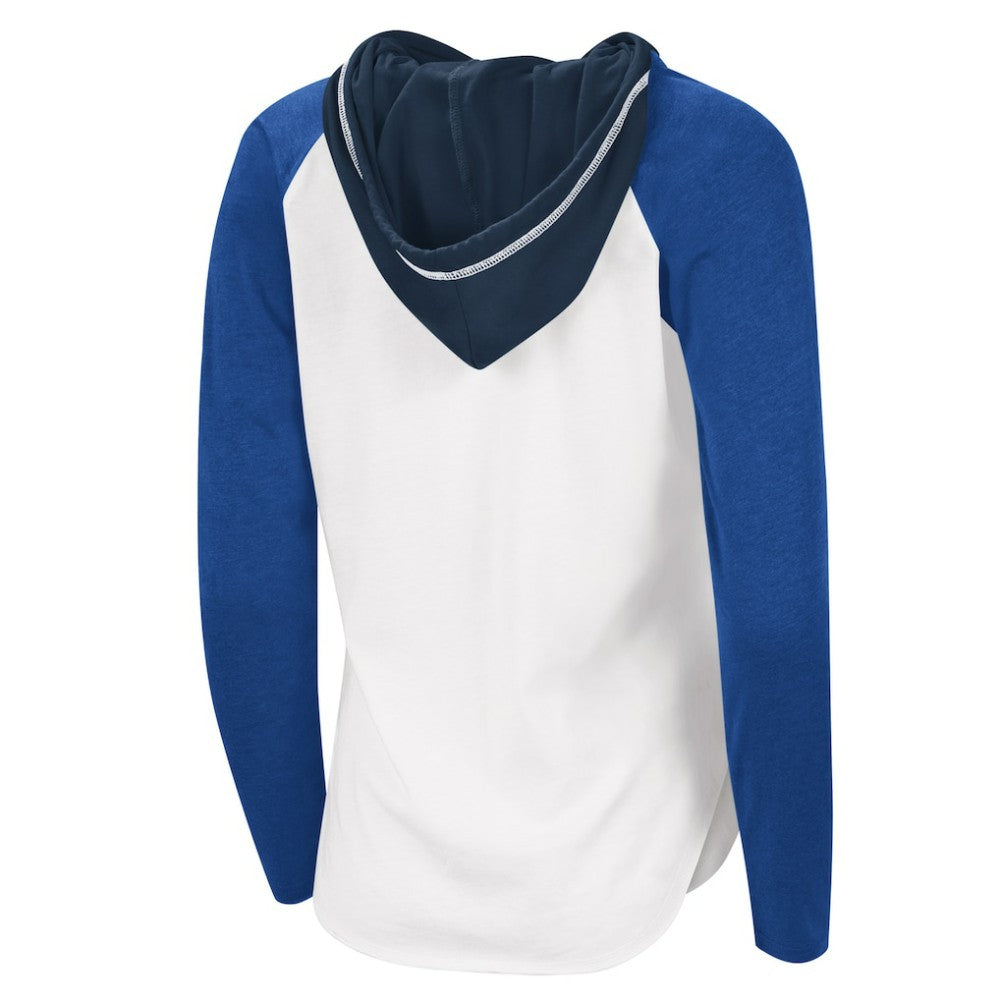 St. Louis Blues G-III 4Her by Carl Banks Women's MVP Raglan Lightweight Hooded T-Shirt - White/Blue T-shirts