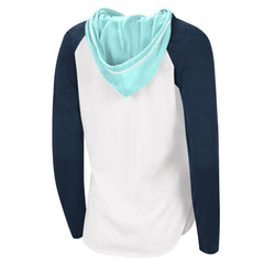 Seattle Kraken G-III 4Her by Carl Banks Women's MVP Raglan Lightweight Hooded T-Shirt - White/Navy T-shirts