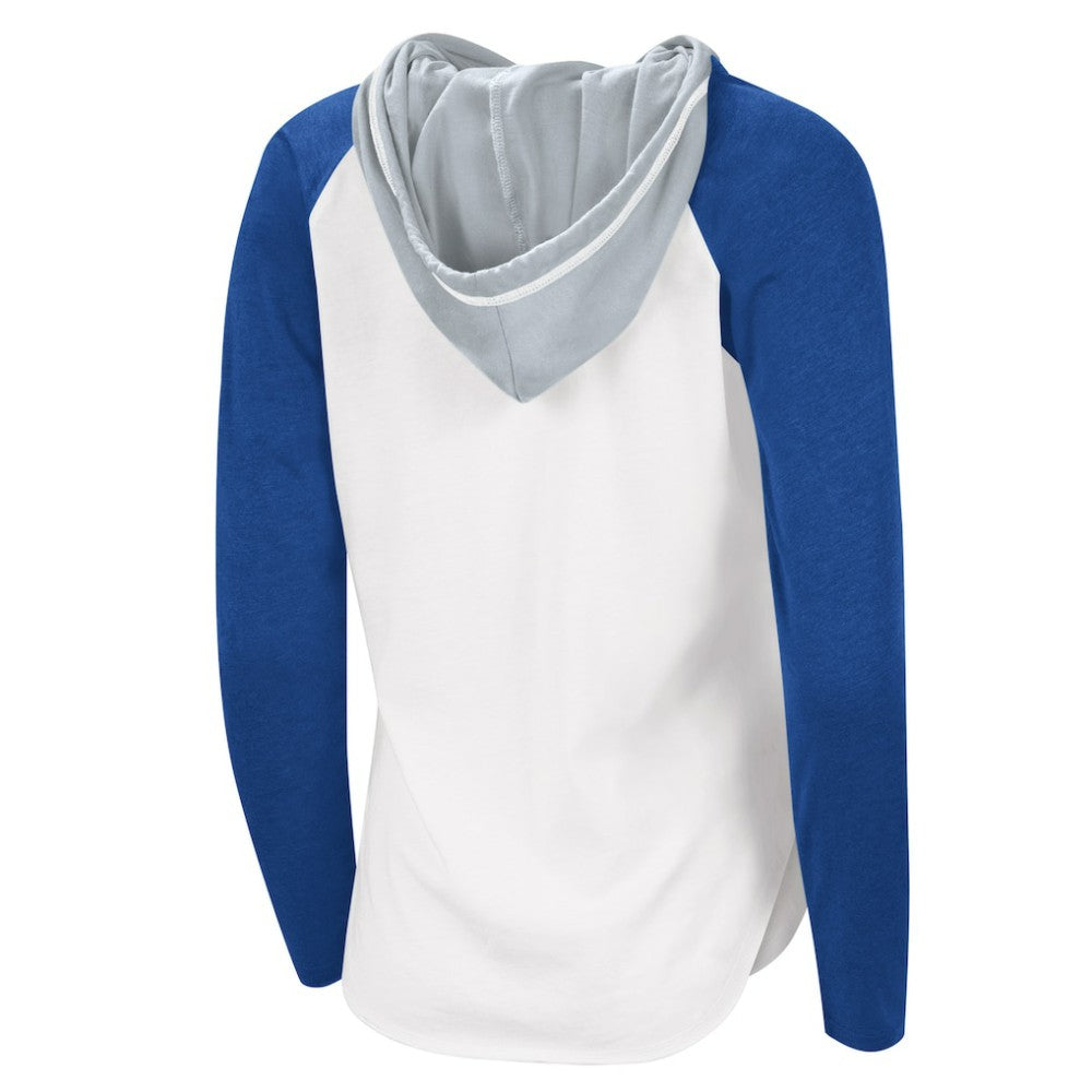 Tampa Bay Lightning G-III 4Her by Carl Banks Women's MVP Raglan Lightweight Hooded T-Shirt - White/Blue T-shirts