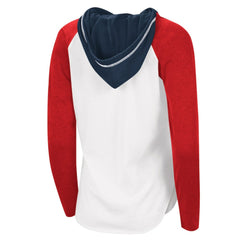 Washington Capitals G-III 4Her by Carl Banks Women's MVP Raglan Lightweight Hooded T-Shirt - White/Heather Red T-shirts