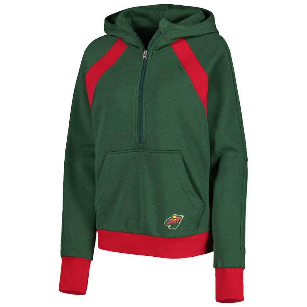 Minnesota Wild Starter Women's Wishbone Half-Zip Hoodie - Green Hoodies