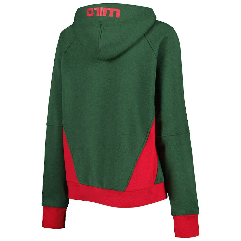 Minnesota Wild Starter Women's Wishbone Half-Zip Hoodie - Green Hoodies