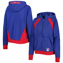 New York Rangers Starter Women's Wishbone Half-Zip Hoodie - Blue Hoodies