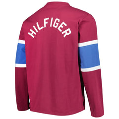 Colorado Avalanche Tommy Hilfiger Walter Lace-Up Long Sleeve Top - Burgundy Tops