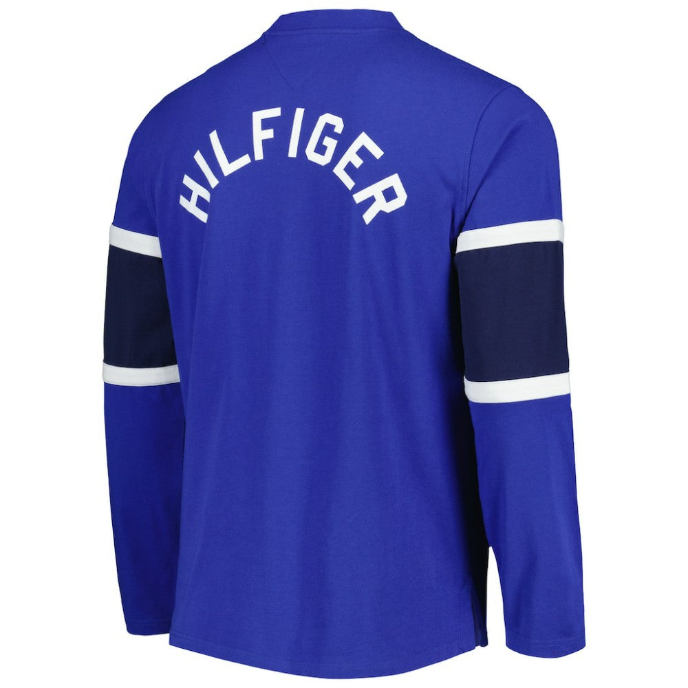 St. Louis Blues Tommy Hilfiger Walter Lace-Up Long Sleeve Top - Blue Tops