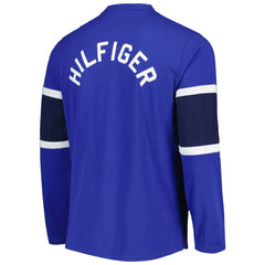 St. Louis Blues Tommy Hilfiger Walter Lace-Up Long Sleeve Top - Blue Tops