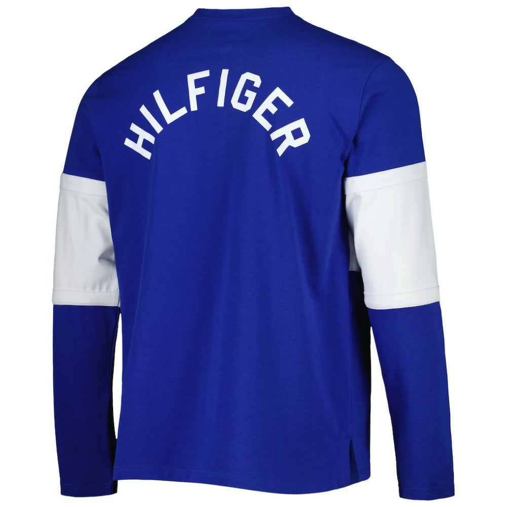 Tampa Bay Lightning Tommy Hilfiger Walter Lace-Up Long Sleeve Top - Blue Tops