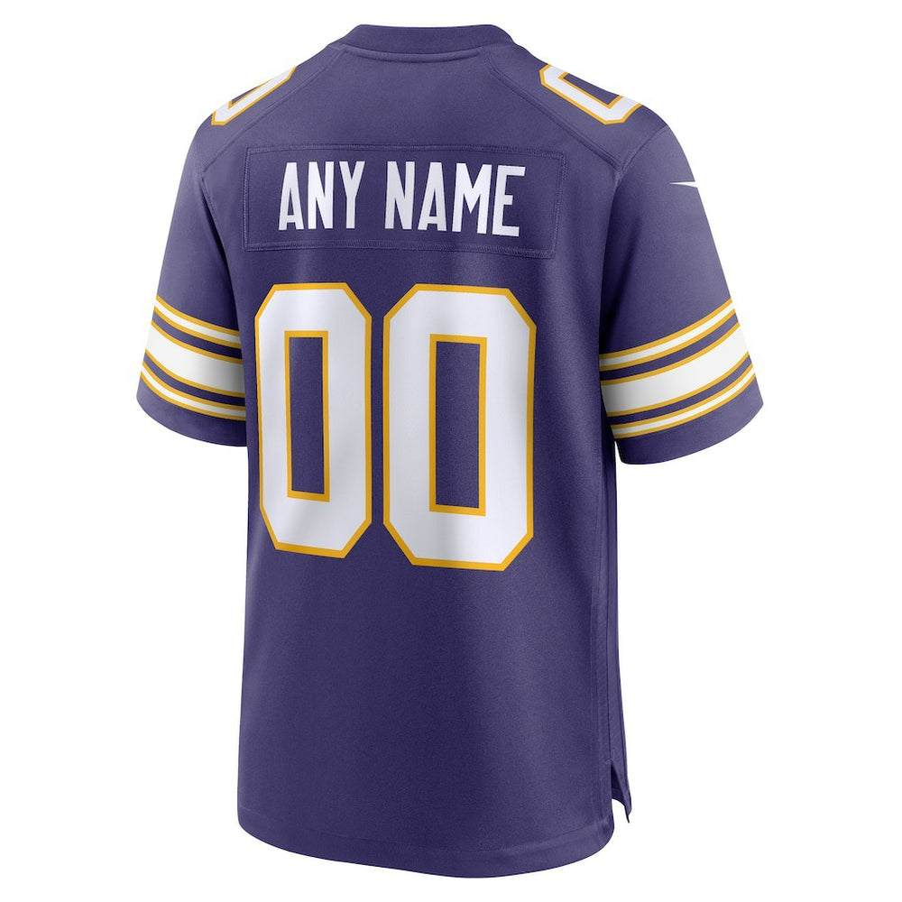 Minnesota Vikings Classic Custom Game Jersey - Purple sale