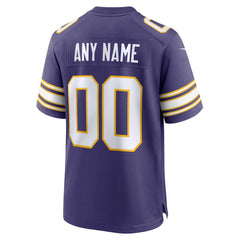 Minnesota Vikings Classic Custom Game Jersey - Purple sale