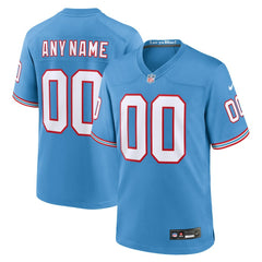 Tennessee Titans Oilers Throwback Custom Game Jersey - Light Blue outlet