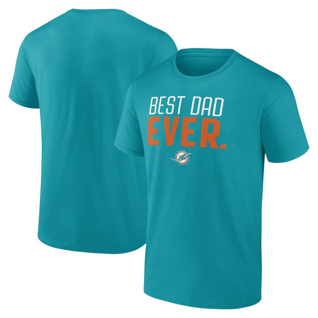 Miami Dolphins Best Dad Ever Team T-Shirt - Aqua sale
