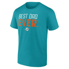 Miami Dolphins Best Dad Ever Team T-Shirt - Aqua sale