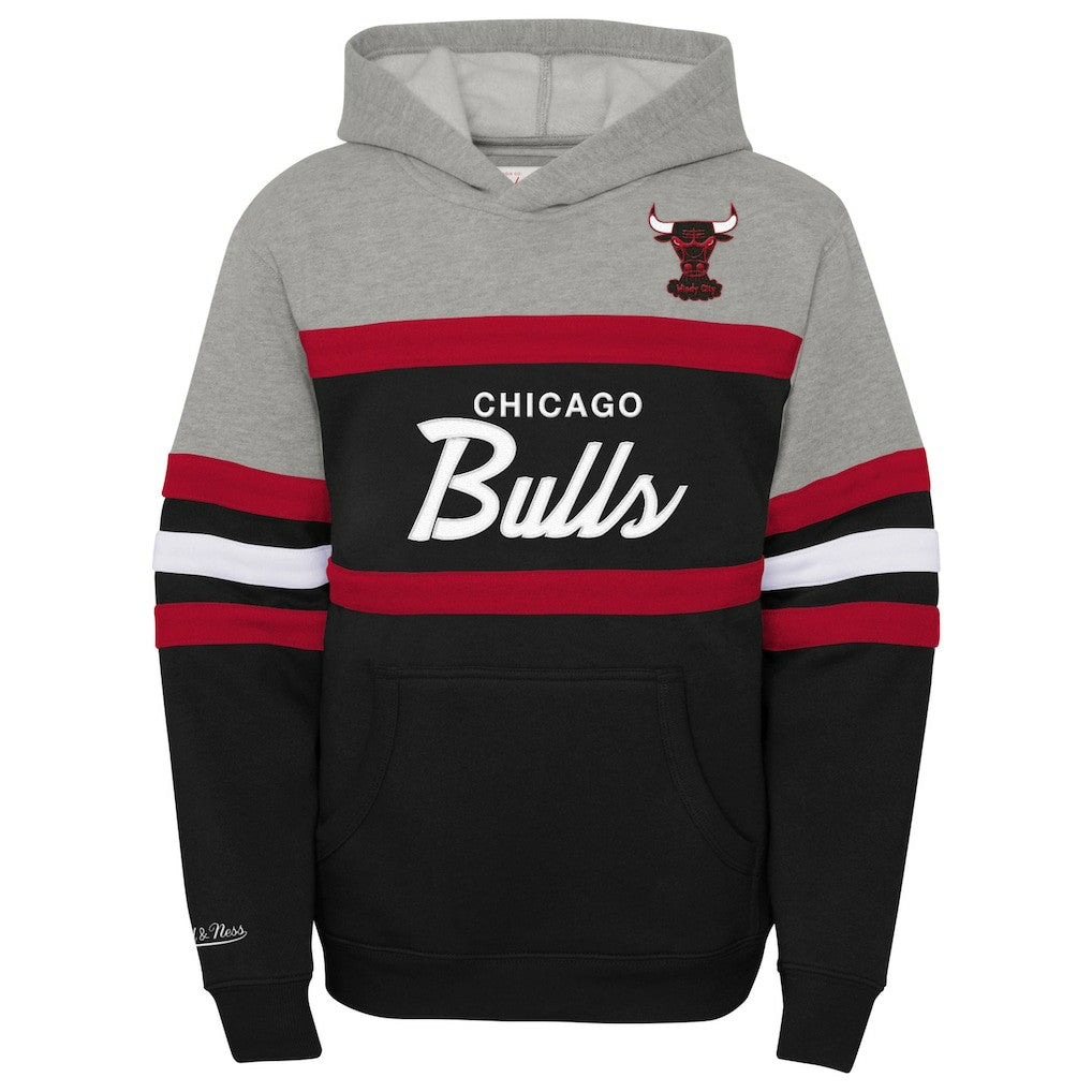Chicago Bulls Youth Hardwood Classics Head Coach Pullover Hoodie - Black/Heather Gray sale