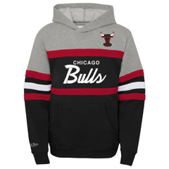 Chicago Bulls Youth Hardwood Classics Head Coach Pullover Hoodie - Black/Heather Gray sale