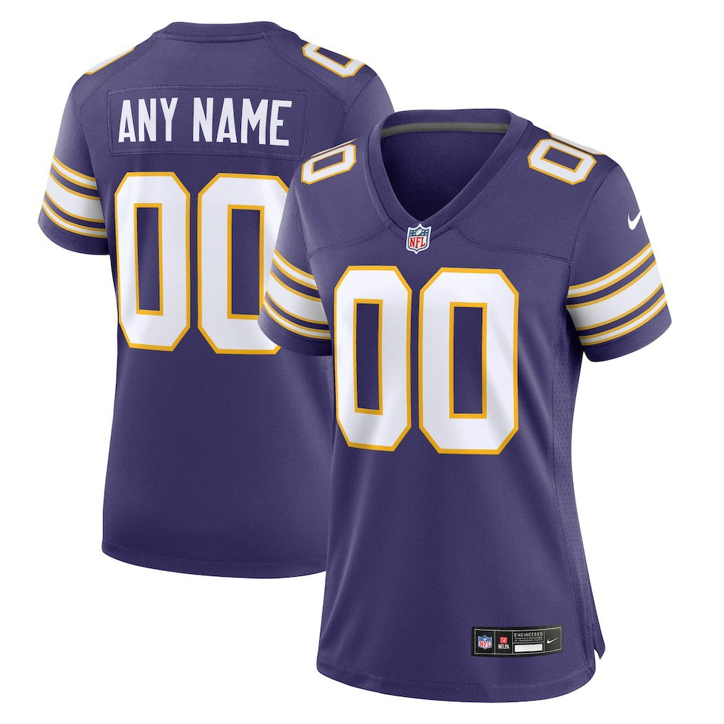 Minnesota Vikings Women's Classic Custom Game Jersey - Purple on sale