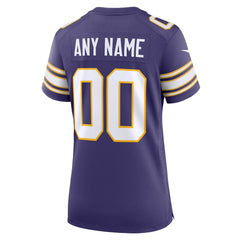 Minnesota Vikings Women's Classic Custom Game Jersey - Purple on sale