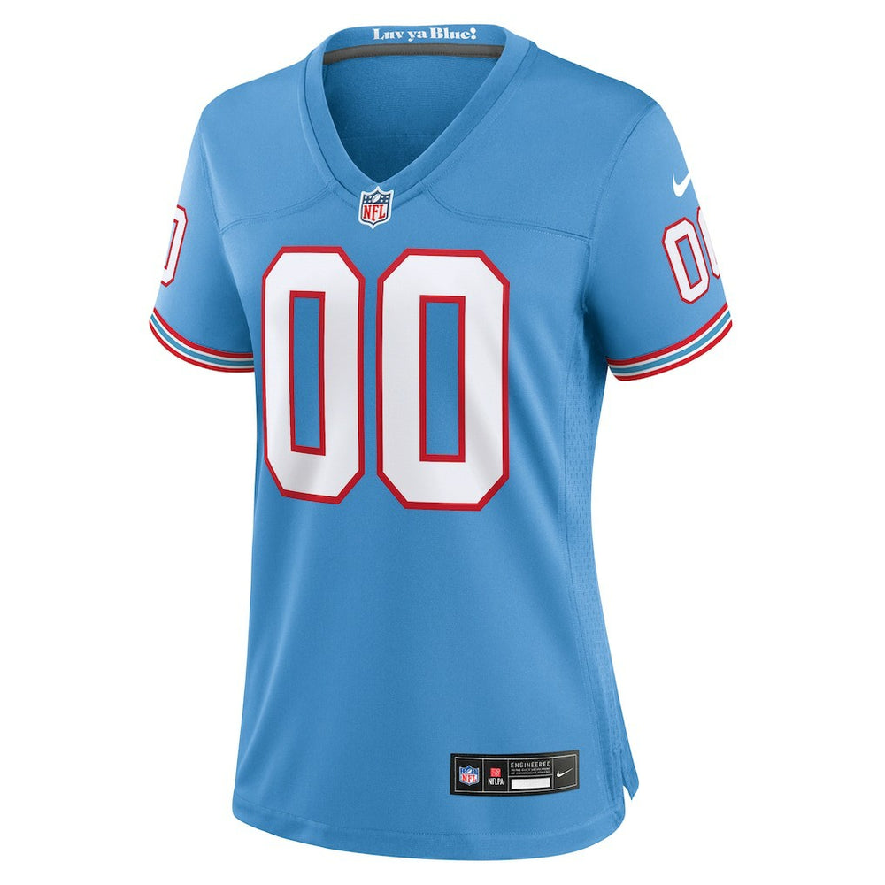 Tennessee Titans Women's Oilers Throwback Custom Game Jersey - Light Blue discount